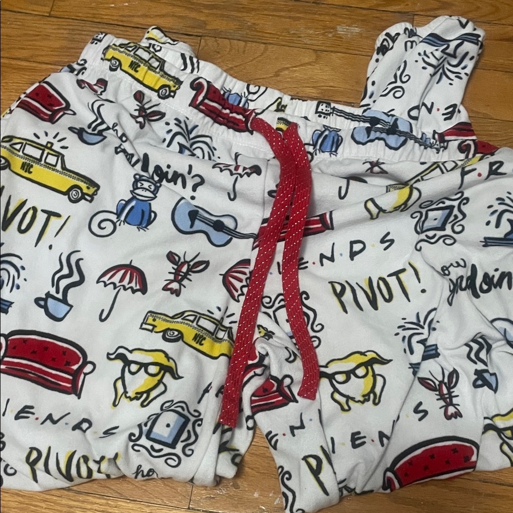 FRIENDS White Joggers with Colorful Print